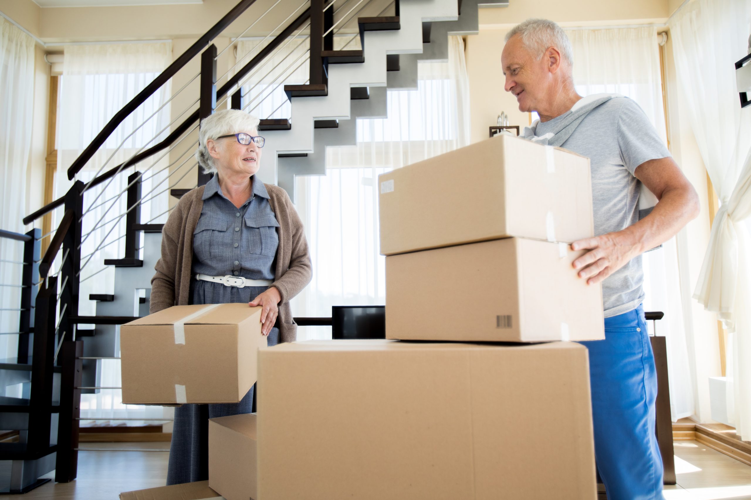 Happy couple preparing for their stress-free move